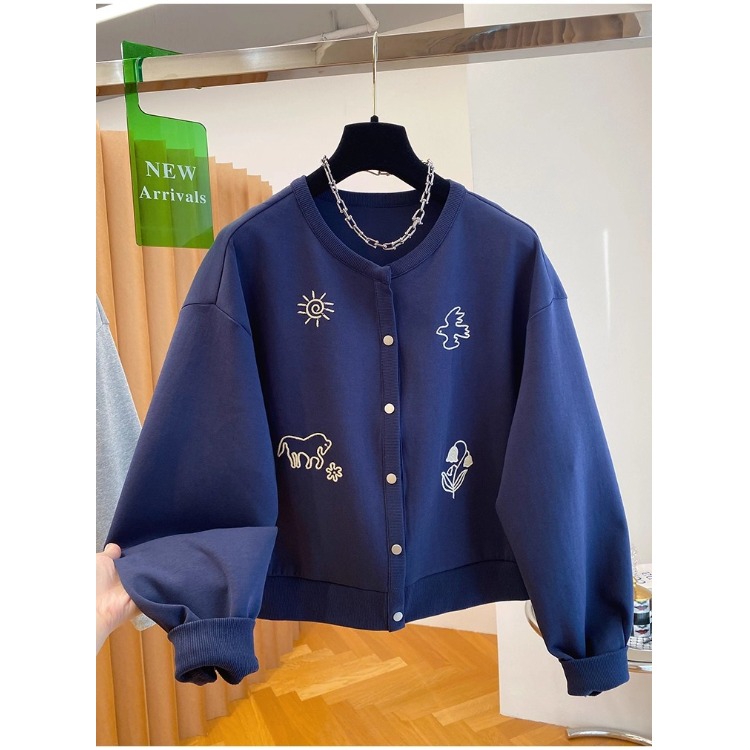 款刺绣卫衣开衫外套上衣棒球服