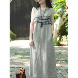 中长裙A字裙女 气质背心无袖 高端胖mm大码 连衣裙2026春夏宽松时尚