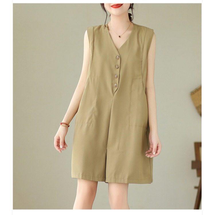 休闲裤女装大码胖mm2026春秋季新款阔腿短裤宽松连体裤时尚连衣裤