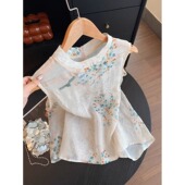 印花无袖 苎麻背心女装 夏季 新中式 设计感大码 轻薄显瘦棉麻T恤上衣