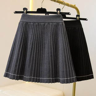 大码 2025春秋休闲松紧腰大摆裙文艺显瘦半身裙 高端大气上档次女装