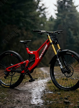 仿真美国Santa Cruz V10 8代 前后双减震速降软尾山地车模型摆件