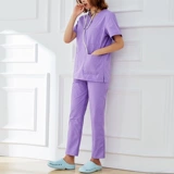 Хлопковый лонгслив, хлопковая униформа врача для работы, для салонов красоты, короткий рукав