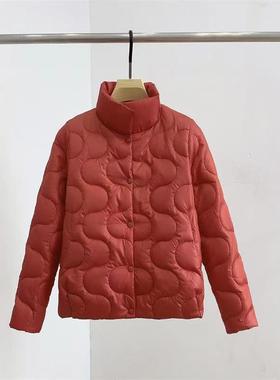 清仓捡漏~韩国东大门反季外贸女装羽绒棉外套立领棉服红色短袄子