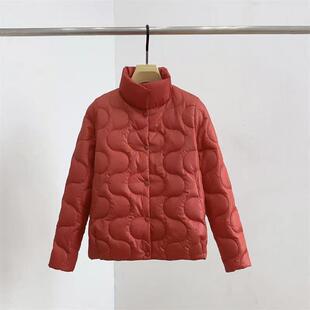 捡漏~韩国东大门反季外贸女装羽绒棉外套立领棉服红色短袄子