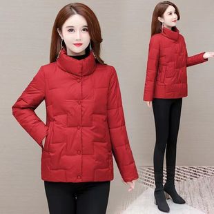 中年妇女短款棉衣外套中老年女装宽松大码羽绒棉服40岁50妈妈冬装