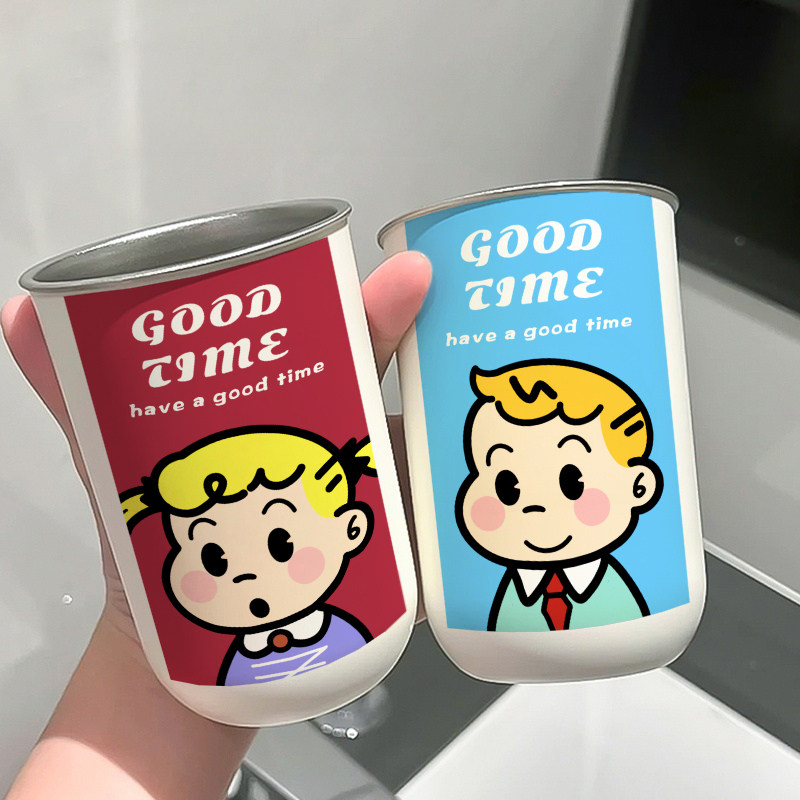 可爱漱口杯原田治304不锈钢家用牙刷杯情侣高颜值宿舍洗漱水杯ins,家庭/个人清洁工具,洗漱杯,淘宝优惠券,粉丝福利购,淘宝优惠卷