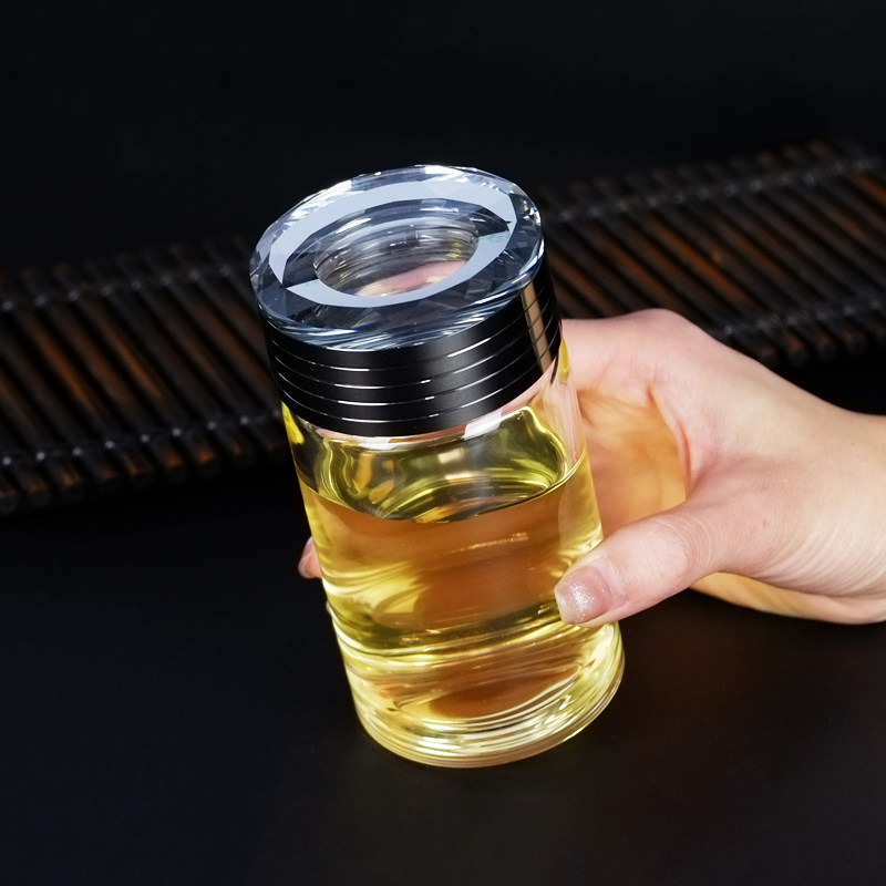 随身透明单层玻璃杯男士便携杯子定制小容量泡茶简约创意耐热水杯