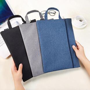 帆布文件袋a4手提拉链袋 加里布不掉皮b超检查单收纳袋学生试卷袋