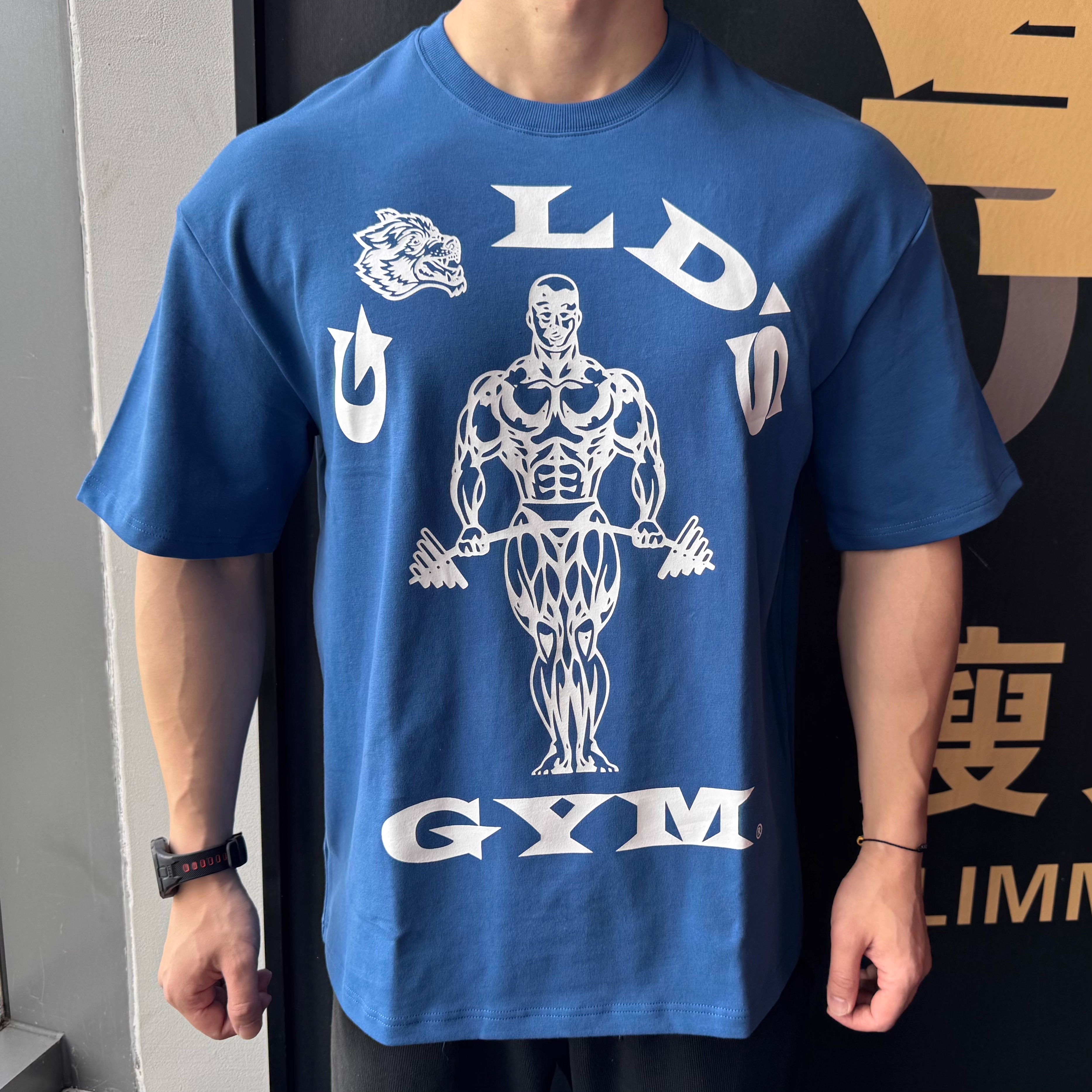 狼头纯棉宽松透气短袖五分袖