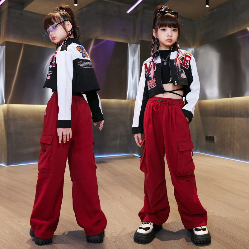 女童爵士舞蹈演出服装机车风外套夹克短款酷帅街舞服2024元旦表演,童装/婴儿装/亲子装,儿童演出服,淘宝优惠券,粉丝福利购,淘宝优惠卷