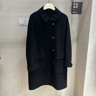 110支15.2羊绒双面呢可拆卸小翻领大衣 高端欧货 Original design