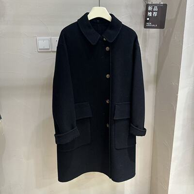 Original design 高端欧货 110支15.2羊绒双面呢可拆卸小翻领大衣