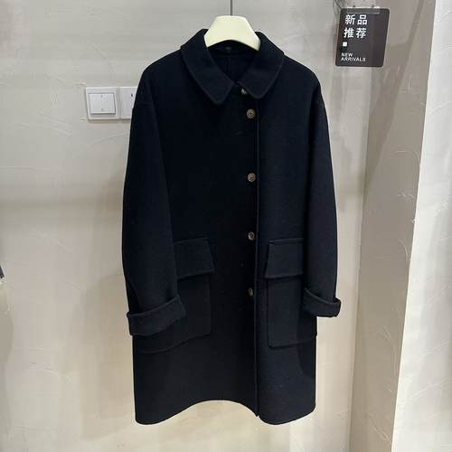 Original design 高端欧货 110支15.2羊绒双面呢可拆卸小翻领大衣