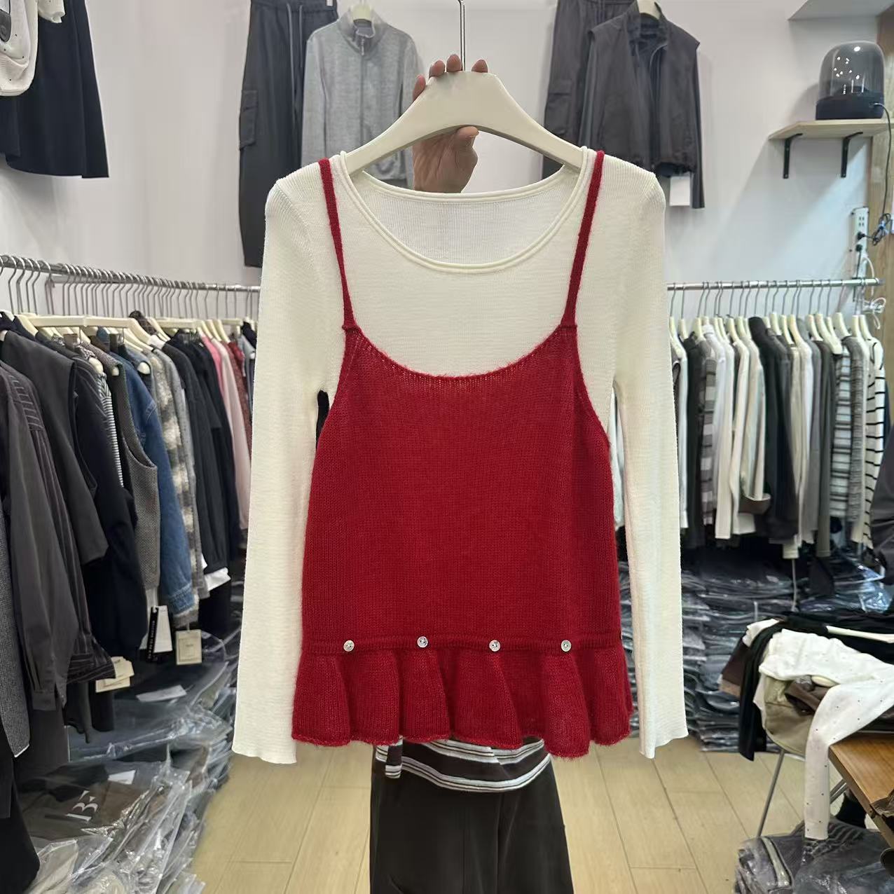 莱赛尔针织打底背心女2件套