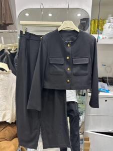 欧洲站2023秋季新款女装时尚短款西装两件套小香风西服套装18228