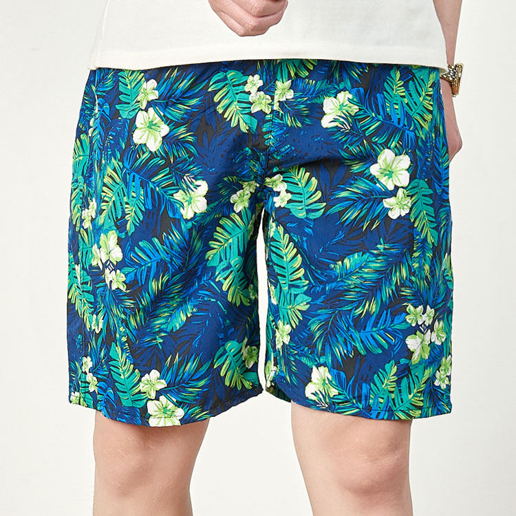 印花沙滩裤男士宽松速干五分裤温泉短裤海边度假蓝色游泳裤可下水,男装,休闲裤,淘宝优惠券,粉丝福利购,淘宝优惠卷