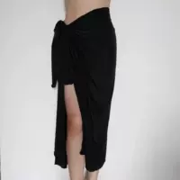 Черный, шелковый, длинный