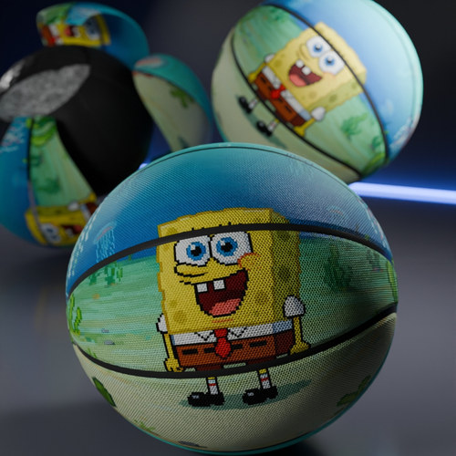 海绵宝宝定制篮球超纤维PU耐磨防滑室内外通用