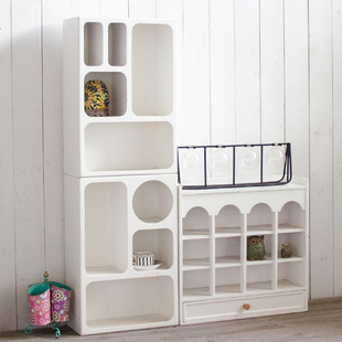 欧式格子架白色多格博古架桌面水杯架壁挂装饰置物架隔板展示架