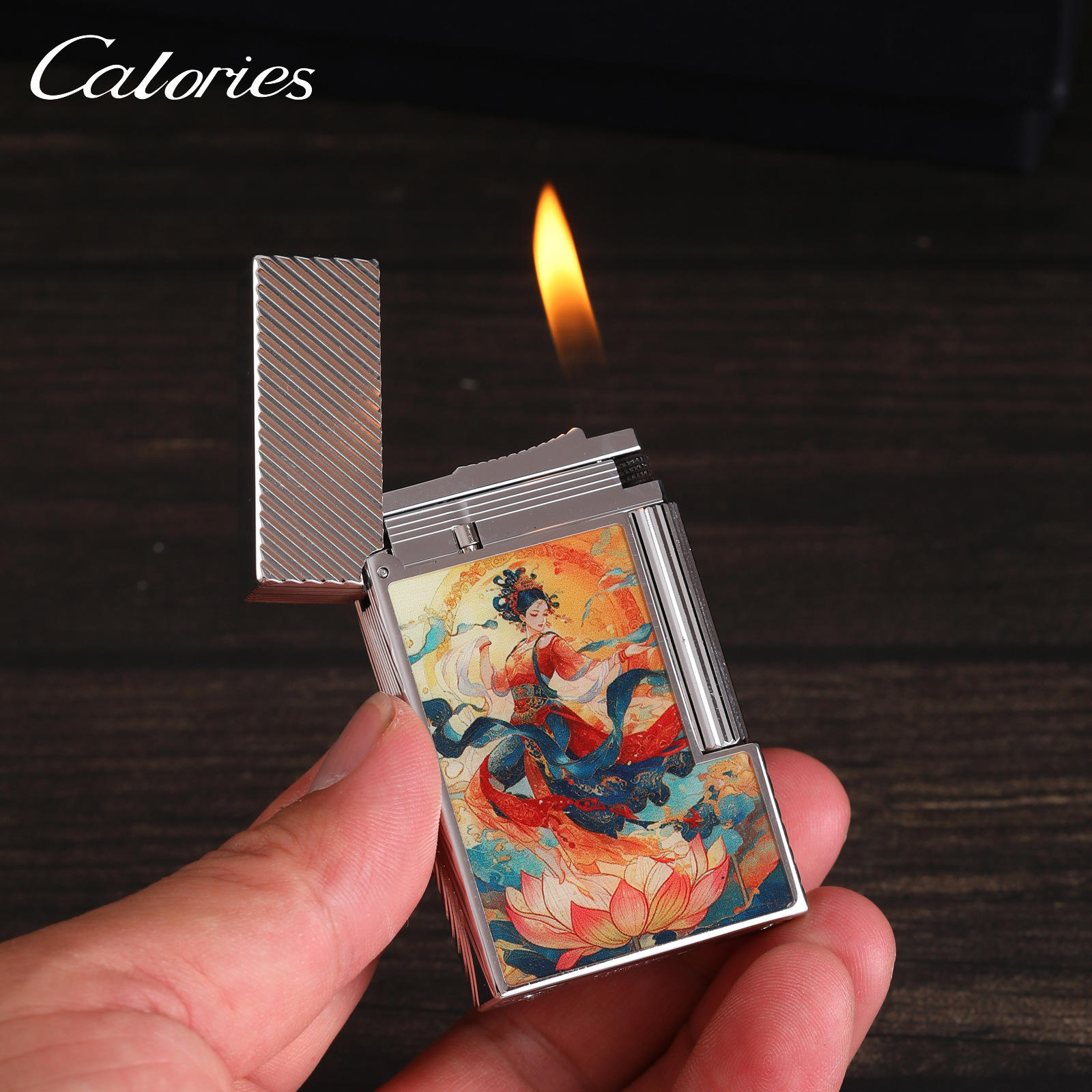 Calories卡路正品朗声打火机气体机新款敦煌飞天神女个性礼物