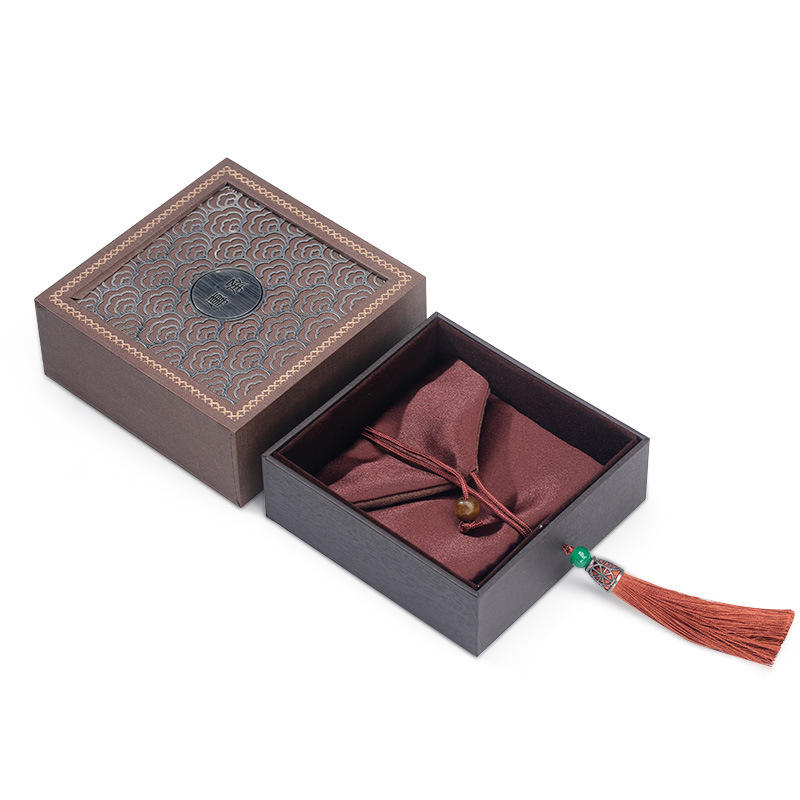 文玩盒 传承礼盒正方精美抽屉盒手串手链项链礼品包装盒 现货