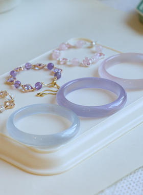 普陀寺庙同款四叶草水晶串珠手链小众手镯女马粉粉黛佳人猫眼手链