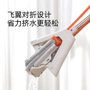 2026新款家居好用白色海绵拖把头挤水免手洗拖地胶棉家用吸水拖把