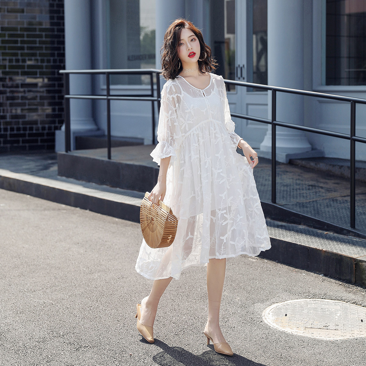 青海湖云南草原旅游必备衣服女装夏季出游拍照连衣裙茶卡盐湖裙子