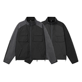 916-993-特P85深度库存春装拼接摇粒绒户外立领外套夹克白底，男装夹克，星座916