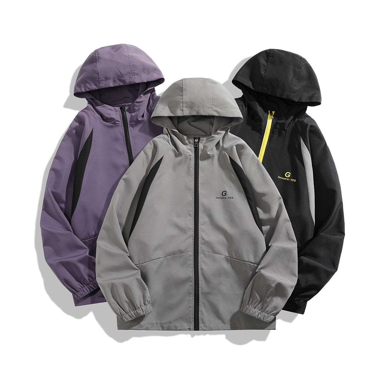 916-959-特P50无差价春装冲锋衣美式大码连帽夹克白底M-5XL，男装夹克，星座916