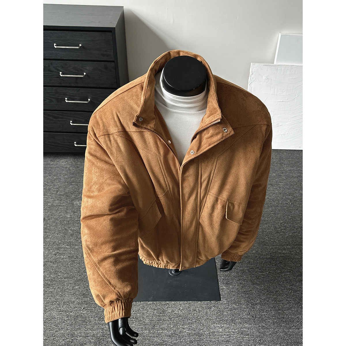 916-8001-P120年货节深度库存赤兔棉服美式麂皮绒棉衣假模，男装棉衣，星座916