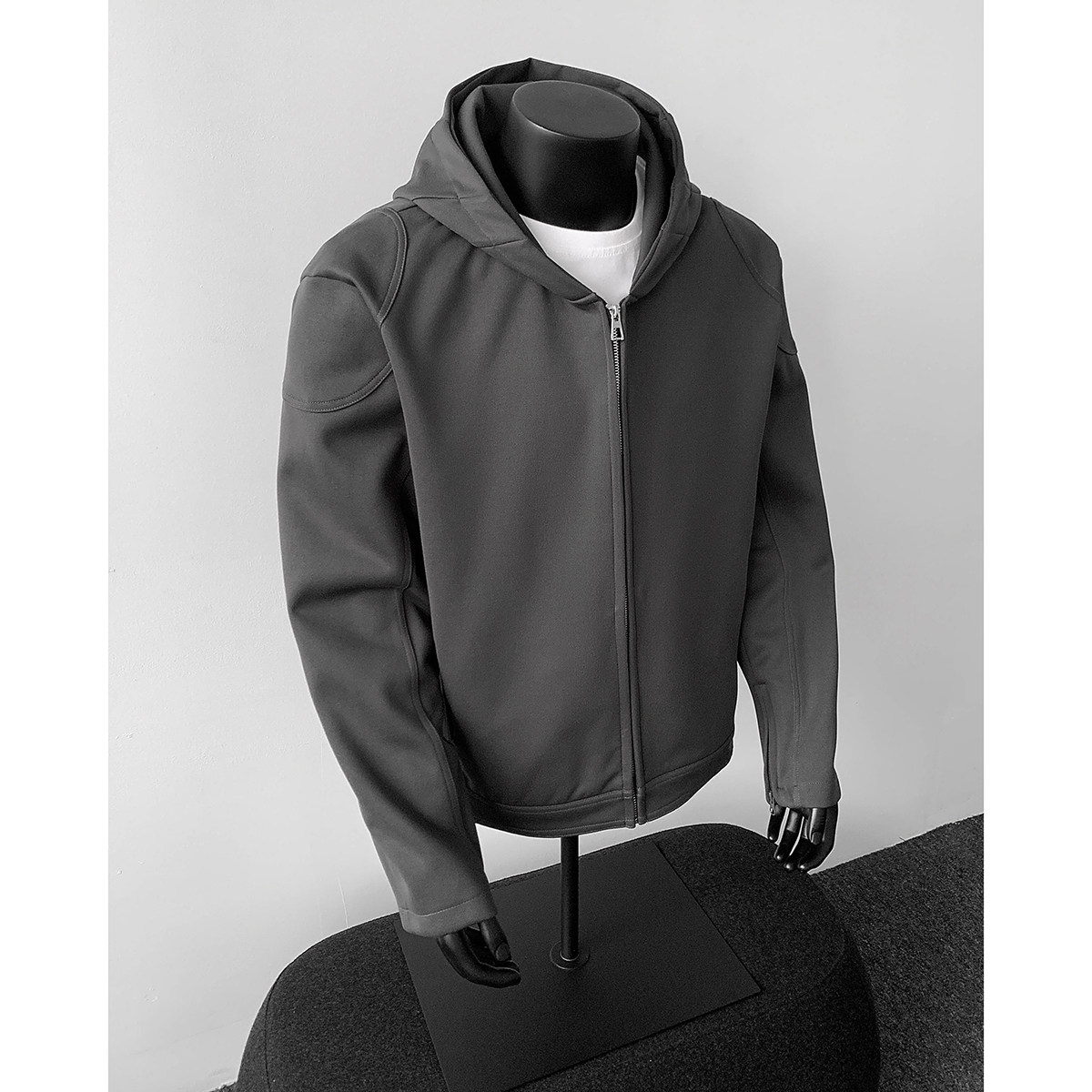 916-W96-特P68加绒W96绒-特P78现货春装正肩机车连帽卫衣假模，男装工装外套，星座916