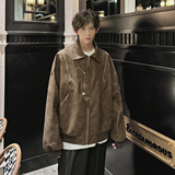 916-961-特P70无差价春装新款美式大码PU皮衣夹克外套港风M-5XL，男装夹克，星座916