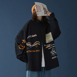 916-C12-P50棉春装美式宽松大码长袖衬衫中性，男装衬衫，星座916