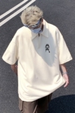 916-T138-P35新中式美式polo衫大码短袖T恤高街港风M-5XL控58，男装T恤，星座916
