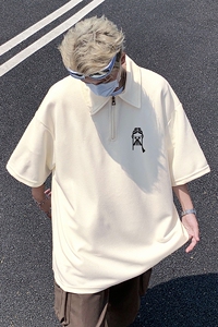 916-T138-P35 新中式美式polo衫大码短袖T恤 高街港风M-5XL 控58图片