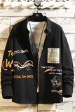 916-C12-P50棉2025春季新款宽松大码长袖衬衫男砖墙M-5XL，男装衬衫，星座916