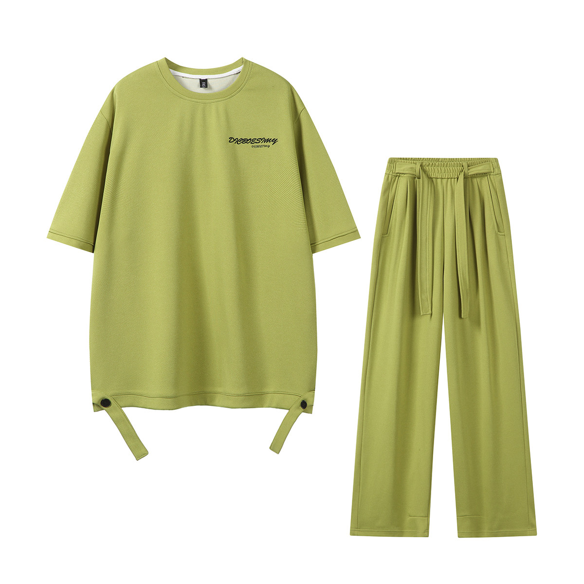 916-986-特P65无差价现货直播品质夏装套装短袖+长裤白底，男装T恤，星座916