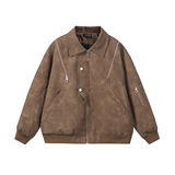 916-961-特P70无差价春装新款美式大码PU皮衣夹克外套白底M-5XL，男装夹克，星座916