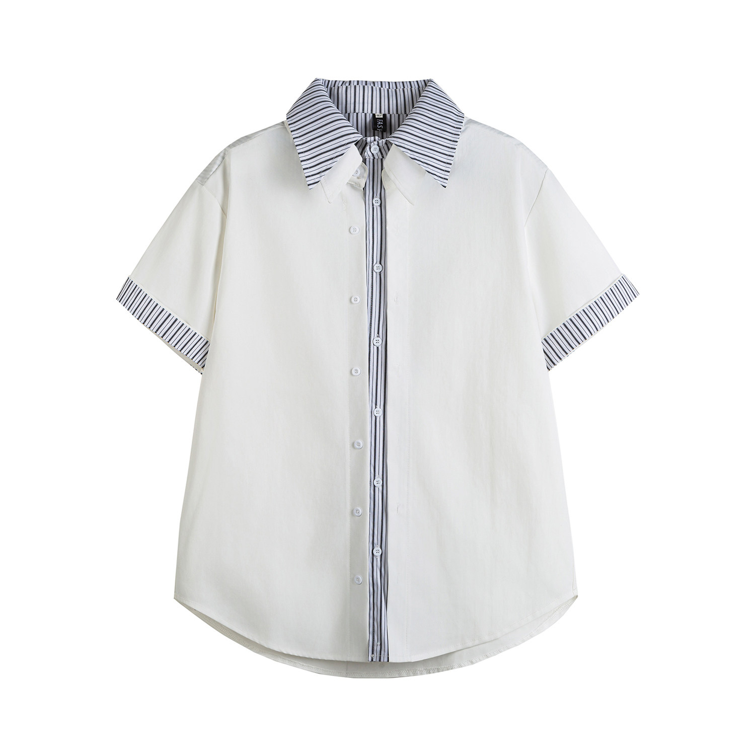 916-C75-特P48无差价2026夏装新款假两件休闲短袖衬衫白底，男装T恤，星座916