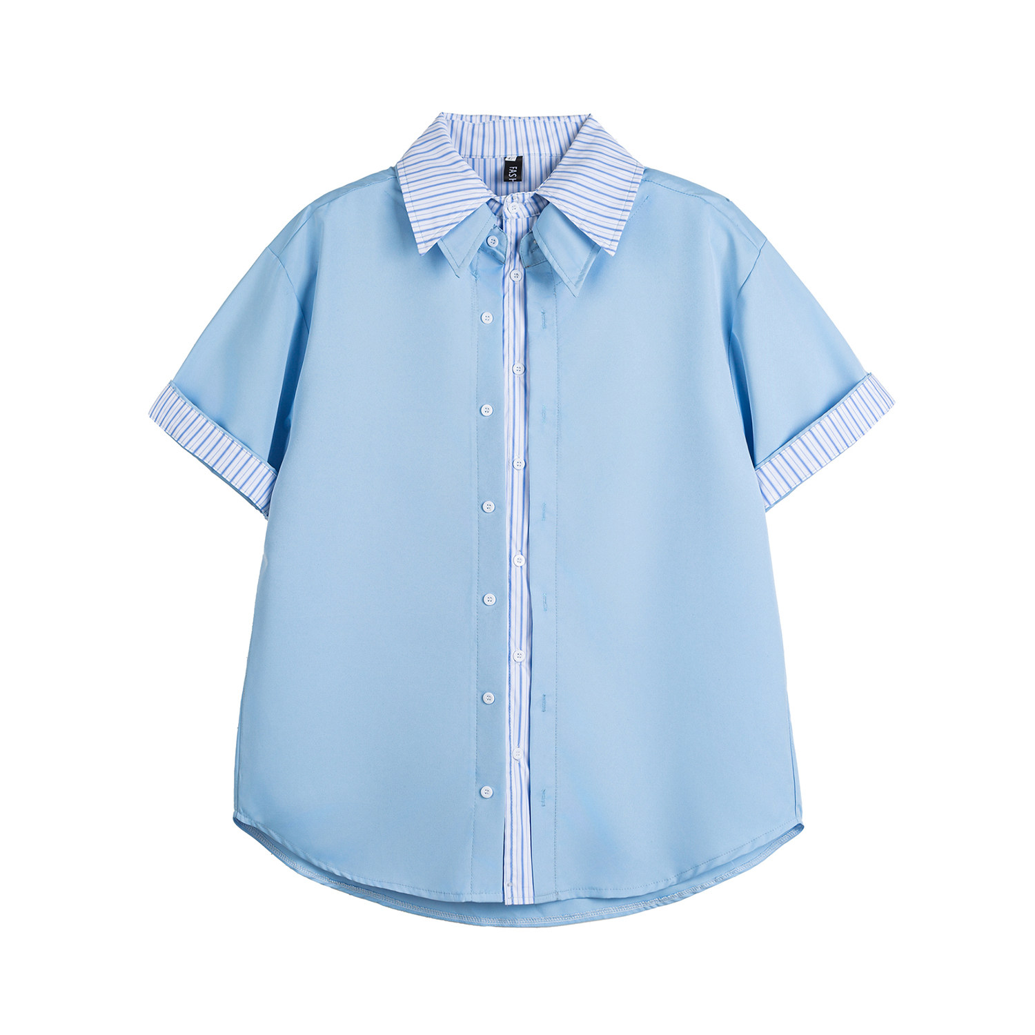 916-C75-特P48无差价2026夏装新款假两件休闲短袖衬衫白底，男装T恤，星座916