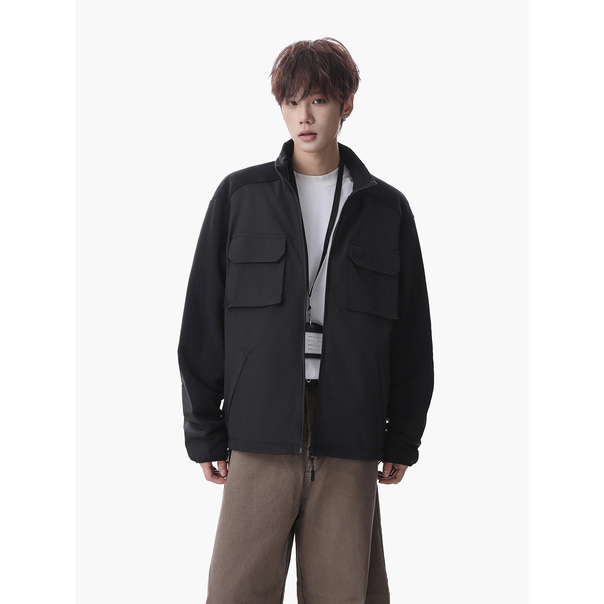 916-993-特P85GTAL一比一货足拼接摇粒绒立领保暖工装外套，男装棉衣，星座916