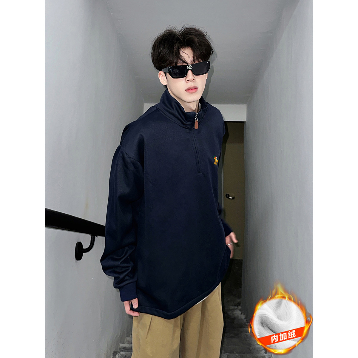 916-W86绒-特P58无差价重磅高品质开叉加绒卫衣，男装卫衣，星座916