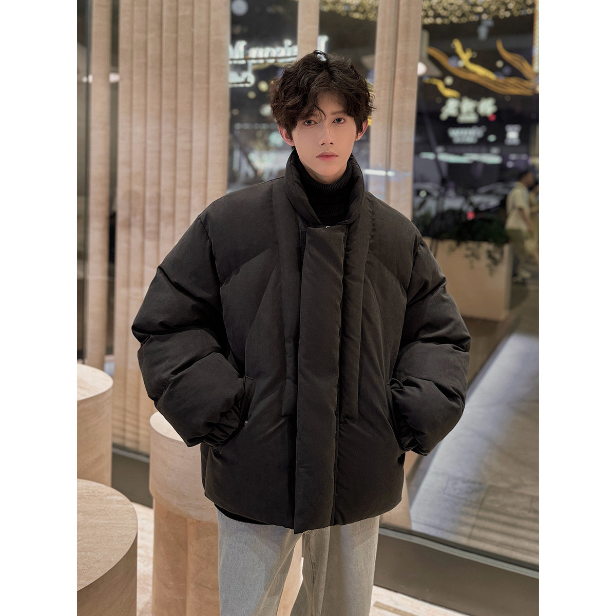 916-967-特P105无差价冬装新款麂皮绒设计感棉衣港风M-3XL，男装棉衣，星座916