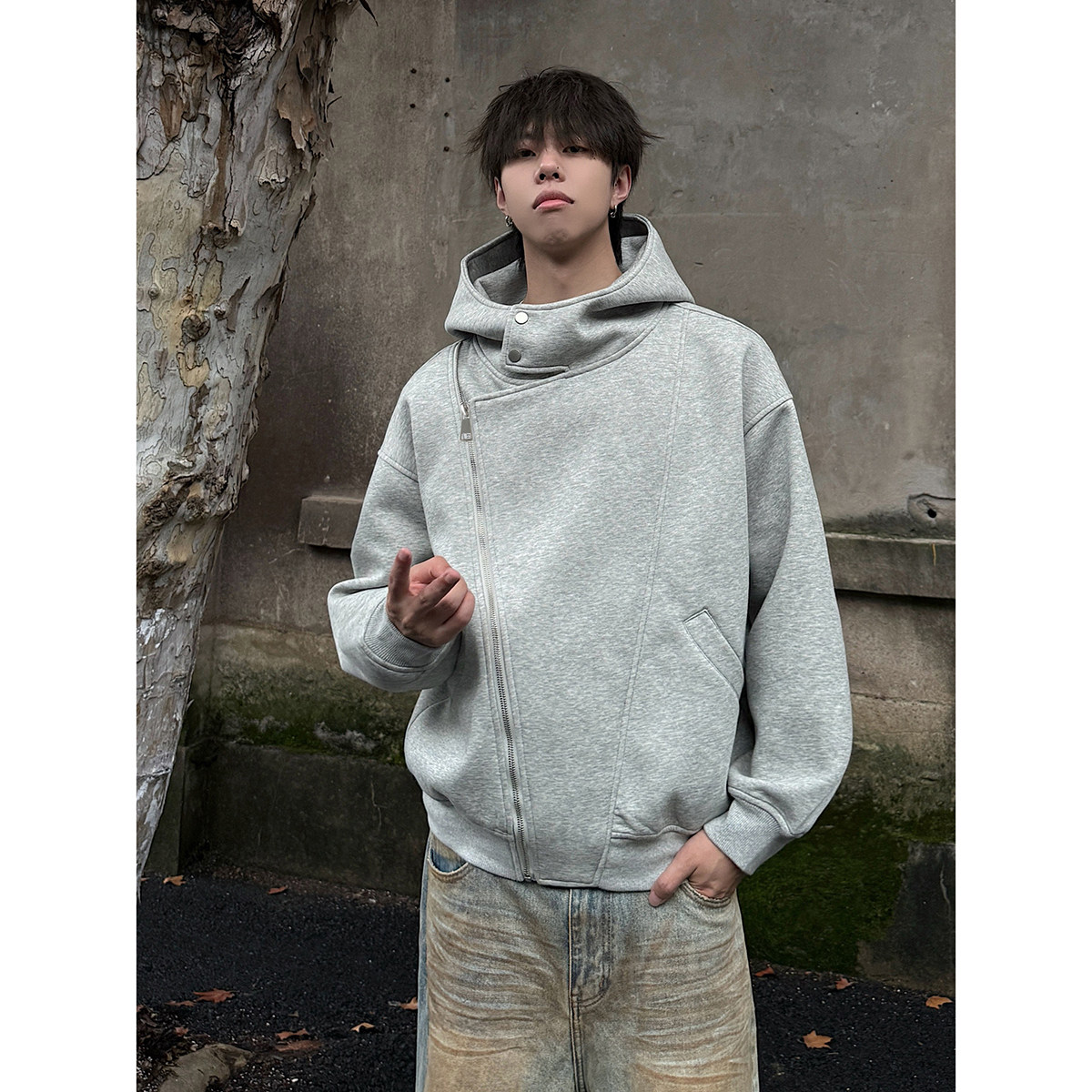 916-W88-特75无差价高克重重磅2025春装新款连帽开衫卫衣暗黑，男装卫衣，星座916