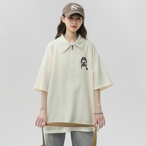 916-T138-P35 新中式 华夫格polo衫大码短袖T恤 中性 M-5XL 控58图片