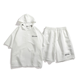 916-955-特P58无差价夏装连帽短袖T恤短裤大码套装白底M-5XL，男装牛仔裤，星座916