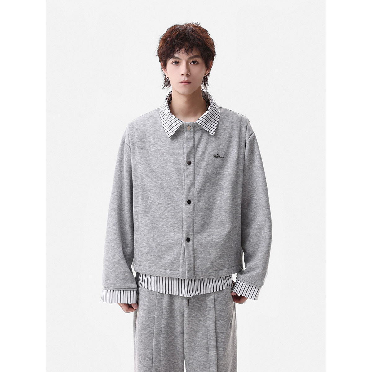 916-上衣W93-特P70裤K76-特P45无差价现货假两件套装可分开卖,男装休闲套装,星座916