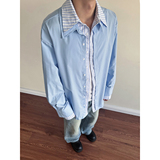 916-C71-特P52无差价深度库存2026春装假两件长袖衬衫S-2XL，男装衬衫，星座916